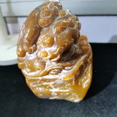 原味极美品寿山石随形雕“龙生龙子”底篆刻大闲章一个_寿山石_￥198