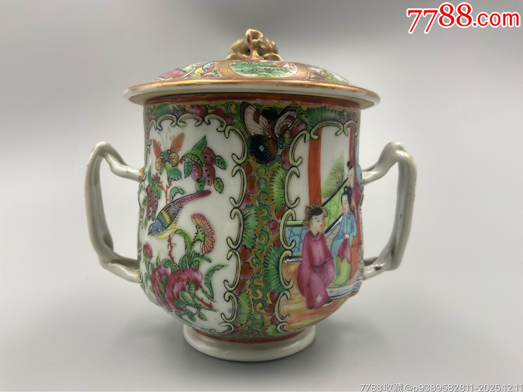 歐洲回流，咸豐廣彩人物茶葉罐罐。畫工精細(xì)，畫工絕對(duì)算是同類題材中的佼佼者了_價(jià)格1103元_第1張_