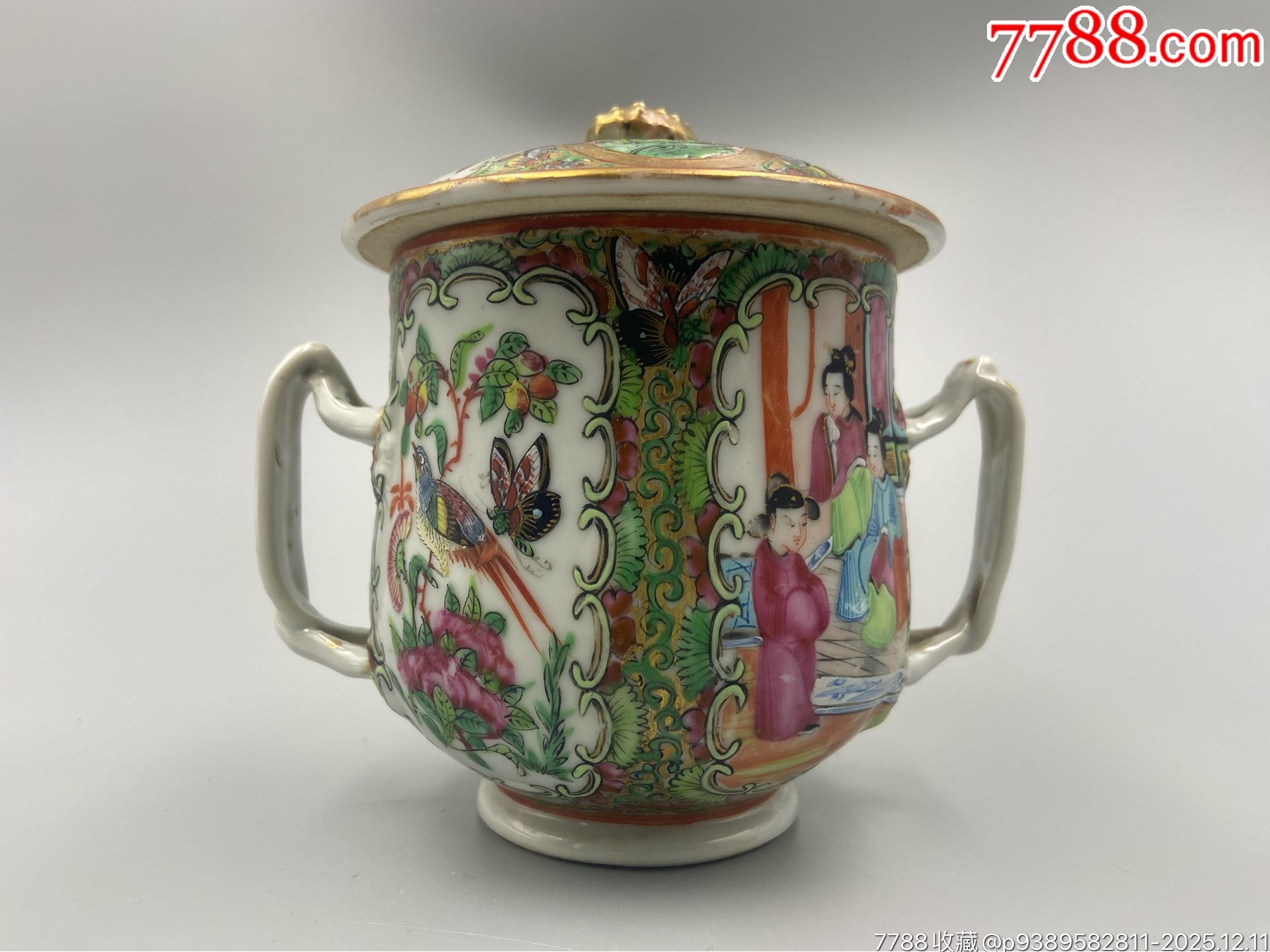 歐洲回流，咸豐廣彩人物茶葉罐罐。畫工精細(xì)，畫工絕對(duì)算是同類題材中的佼佼者了_價(jià)格1103元_第3張_