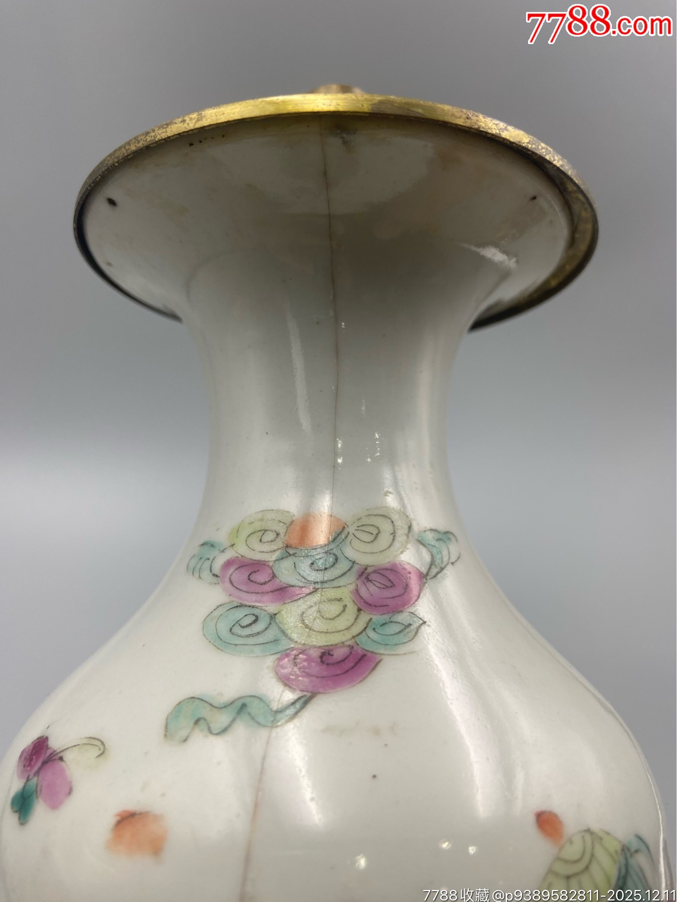 歐洲回流，晚清同治細(xì)路粉彩麒麟送子賞瓶。。畫工精細(xì)，畫工絕對算是同類題_價格922元_第7張_