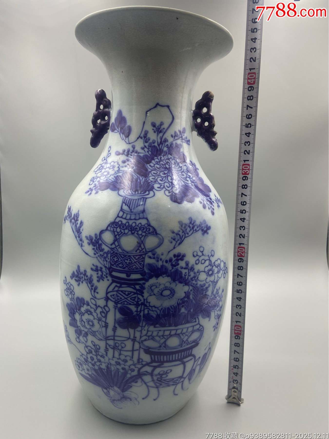 歐洲回流，晚清民國(guó)博古青花大瓶。畫工精細(xì)，絕對(duì)算是同類題材中的佼佼者了_價(jià)格651元_第7張_