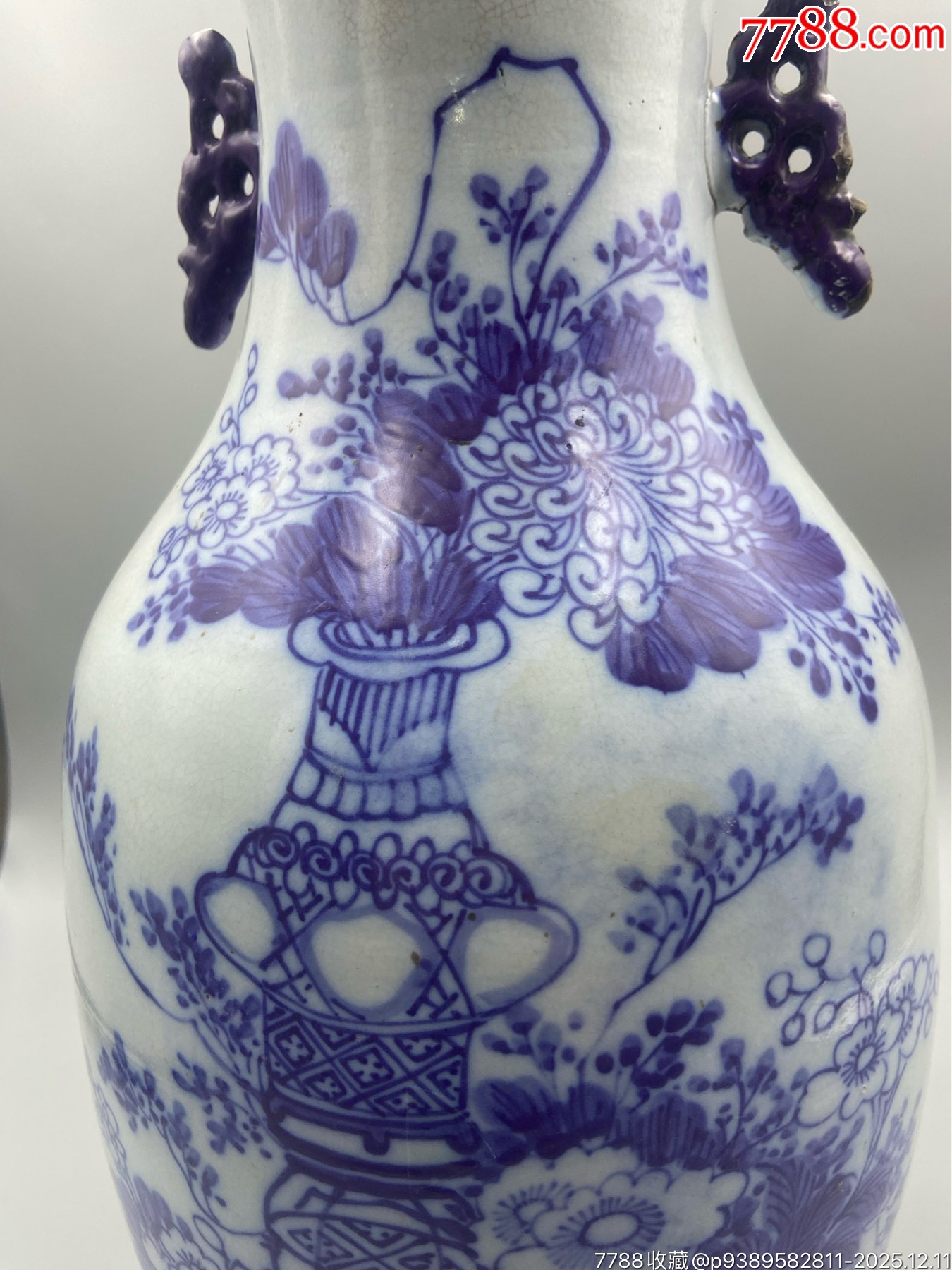 歐洲回流，晚清民國(guó)博古青花大瓶。畫工精細(xì)，絕對(duì)算是同類題材中的佼佼者了_價(jià)格651元_第8張_