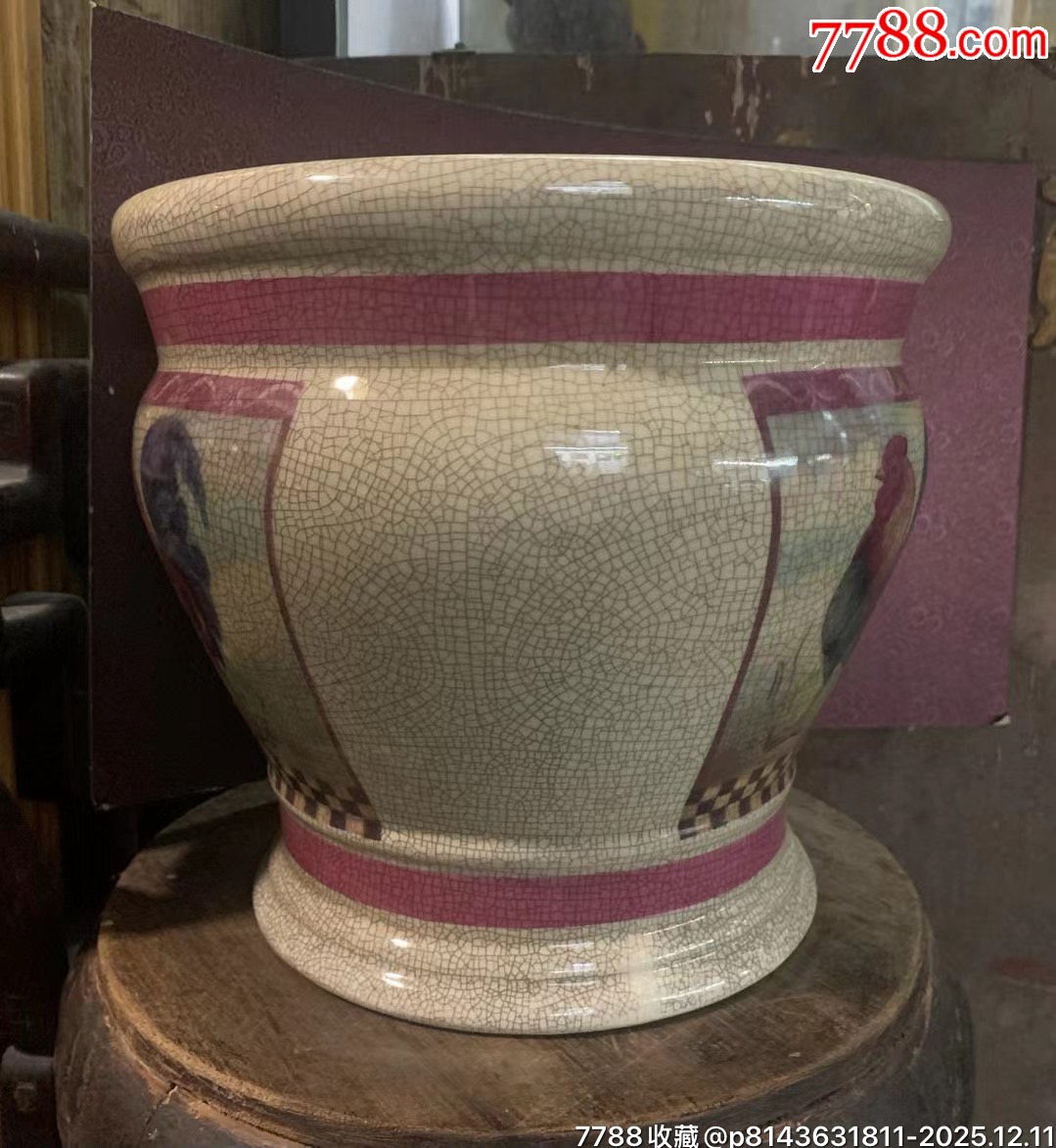 567時(shí)期潮州溪楓窯開(kāi)窗雄雞圖印花瘦身手卷缸_價(jià)格601元_第2張_