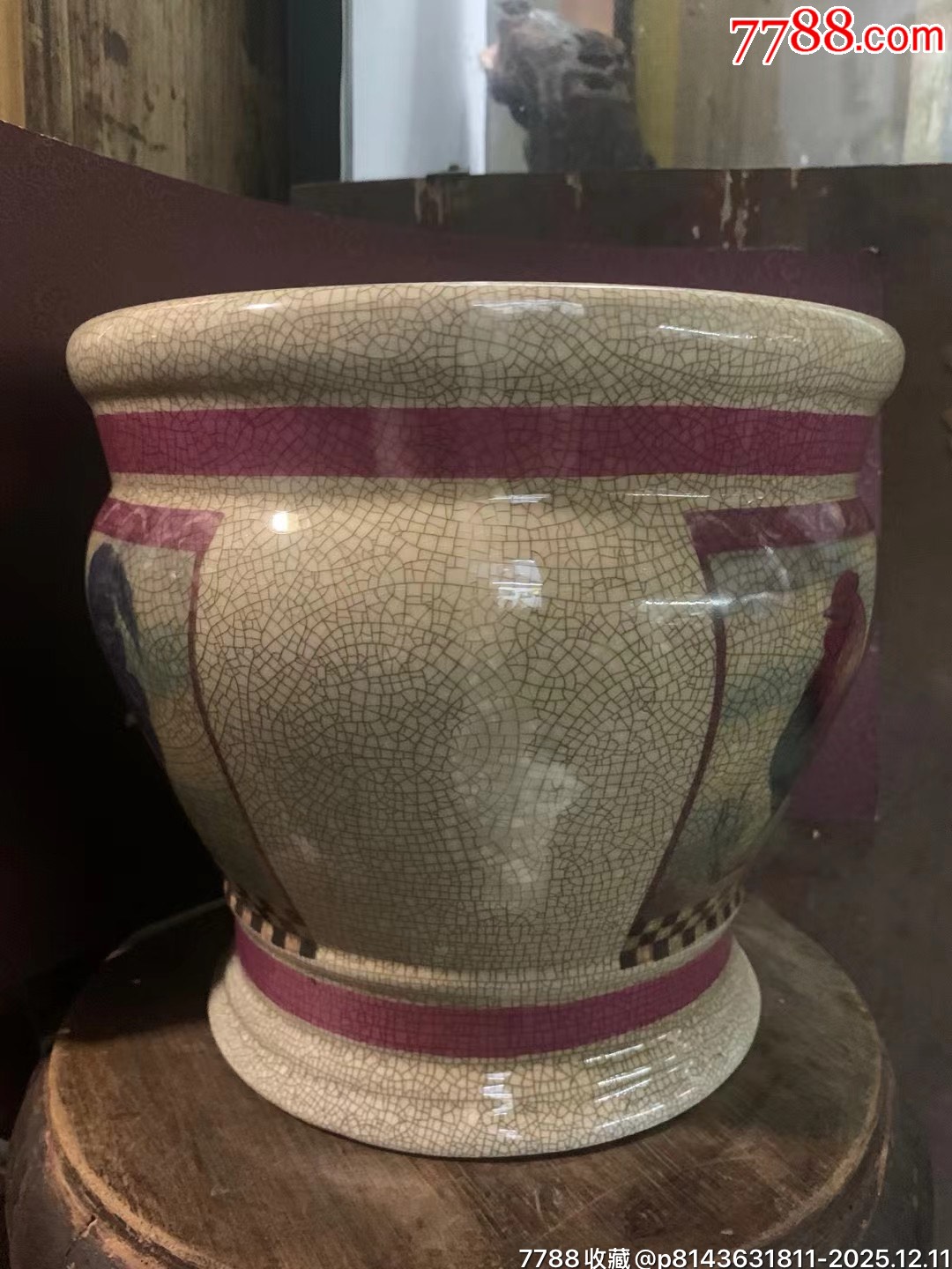 567時(shí)期潮州溪楓窯開(kāi)窗雄雞圖印花瘦身手卷缸_價(jià)格601元_第3張_