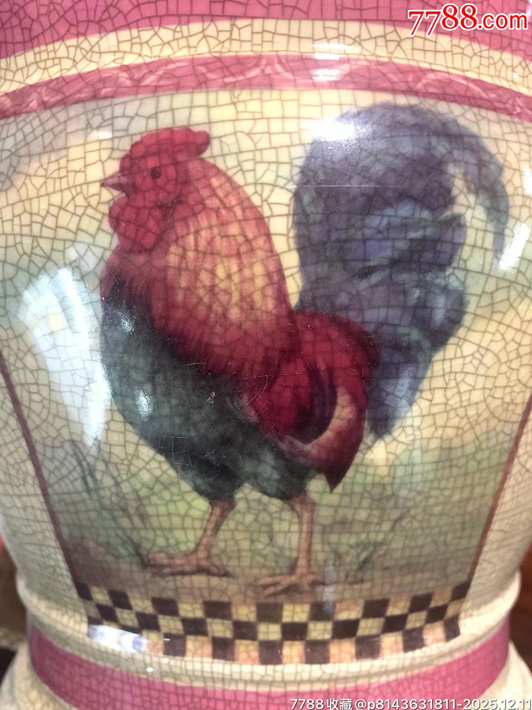 567時(shí)期潮州溪楓窯開(kāi)窗雄雞圖印花瘦身手卷缸_價(jià)格601元_第4張_