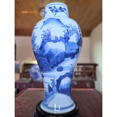 白底青花康熙罐