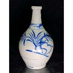 晚清青花花卉紋長頸瓶(zc43274985)