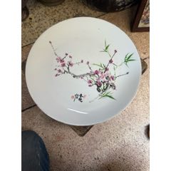 六七十年代的老楓溪梅竹觀賞盤，畫功精湛，完整，如圖所見發(fā)貨