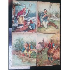 民國(guó)上海正興畫片公司發(fā)行的《魚耕樵讀》商標(biāo)廣告畫，品相看圖！