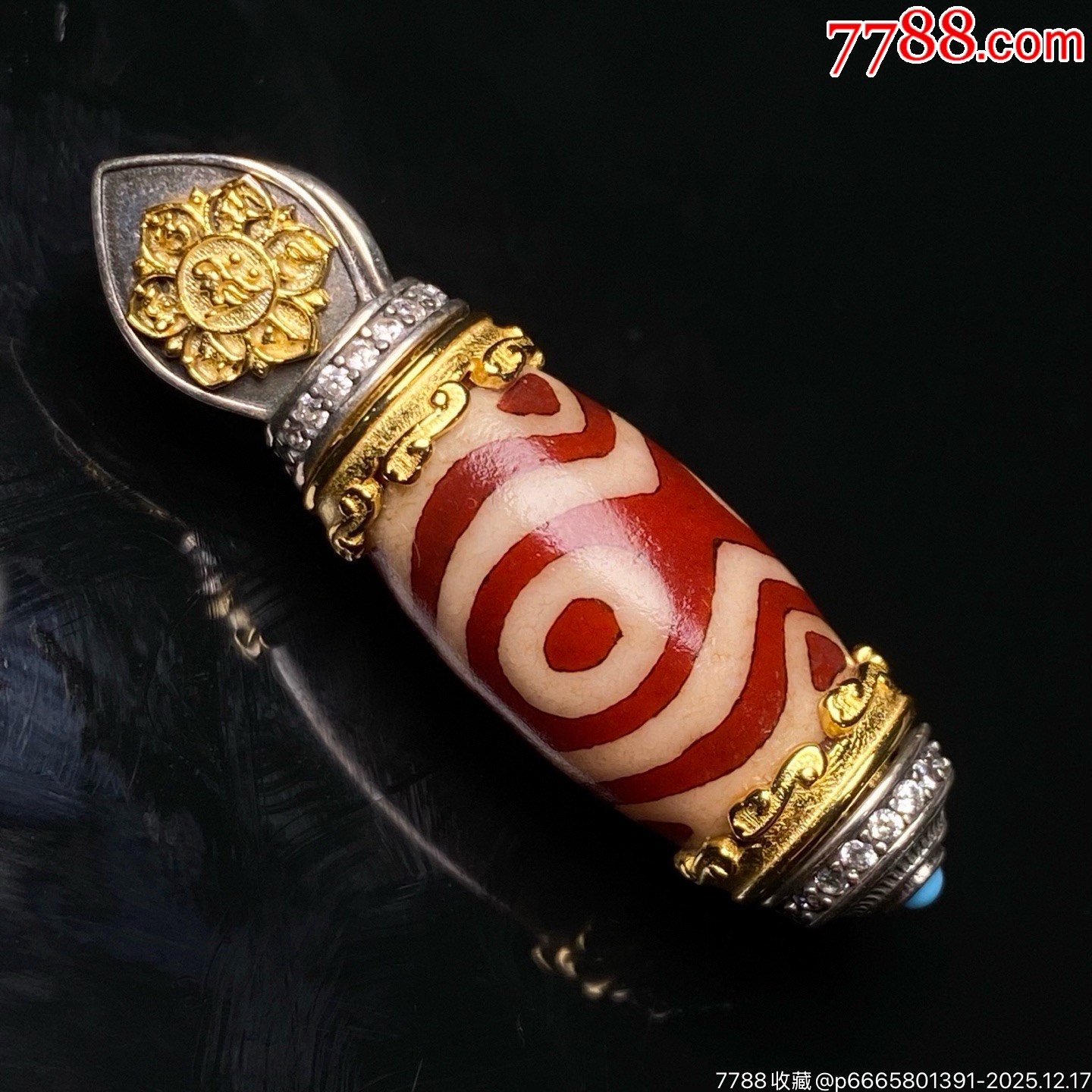 中国古美術・藏區回流・紅肉蓮花三眼天珠・文殊菩薩・天然石・瑪瑙・闢邪消災・根付 西藏红肉莲花老天珠天然玛瑙勒子桶珠男女项链吊坠多宝串背云配饰 彫刻・オブジェ