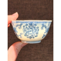 康熙青花缠枝莲宝相花杯(zc43344468)