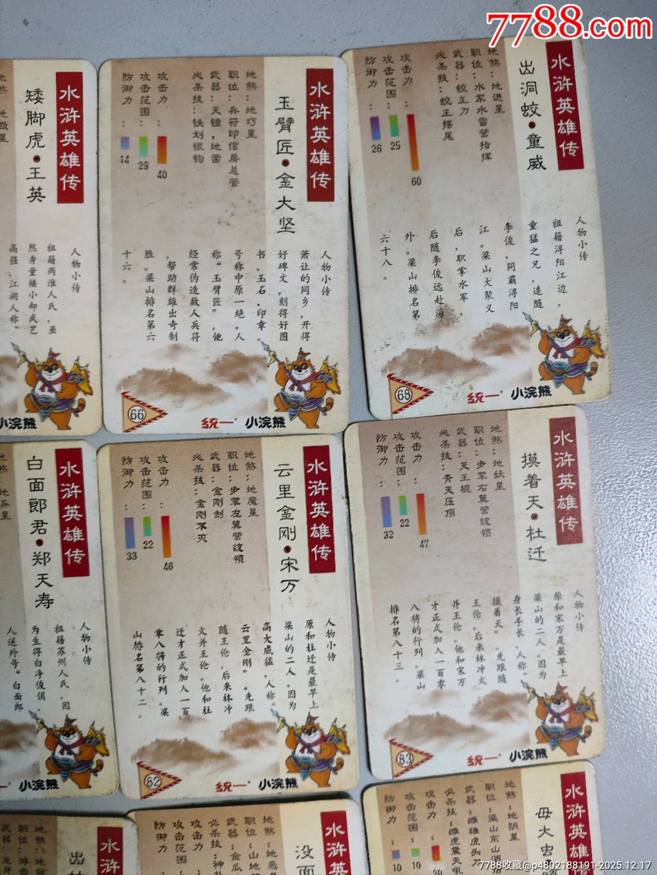 小浣熊水滸卡北細(xì)無(wú)八38張不同_價(jià)格30元_第21張_