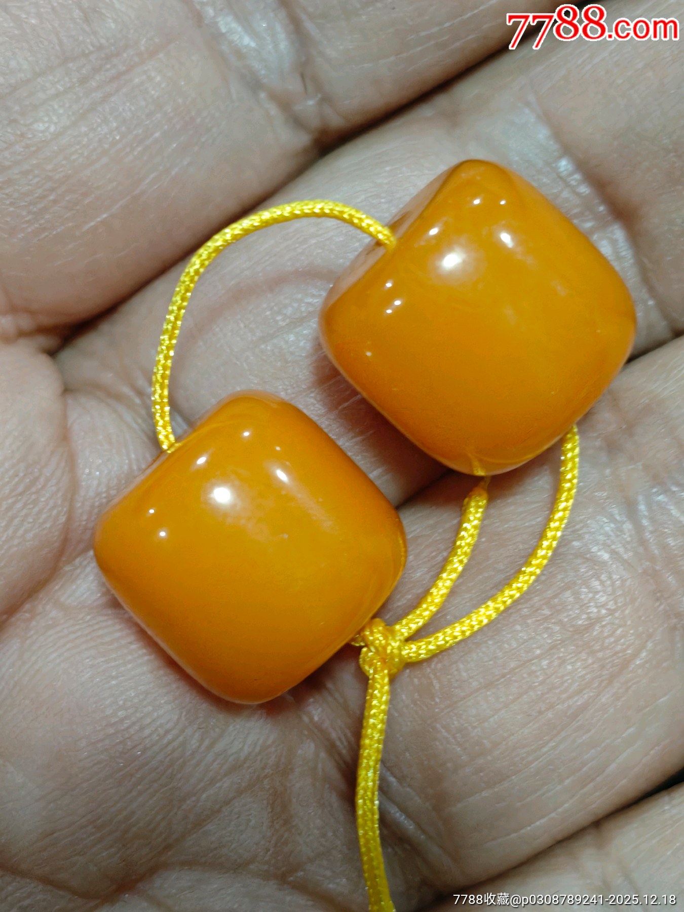 二代雞油黃密蠟桶珠_(kāi)價(jià)格20元_第4張_