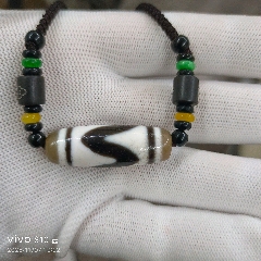 藏傳天珠，虎牙吊墜鎖骨鏈