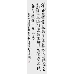 【保真拍賣】中書(shū)協(xié)會(huì)員、國(guó)展精英杜一清草書(shū)條幅：劉昚虛《闕題》