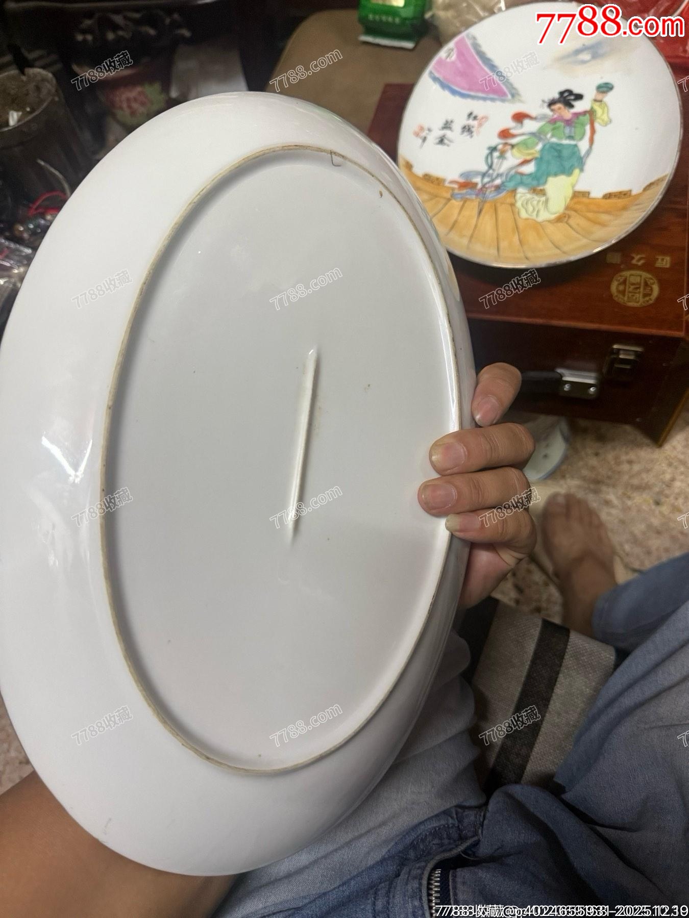 七十年代的老楓溪彩繪仕女人物觀賞盤，完整，純手繪，如圖所見發(fā)貨_價格39元_第2張_
