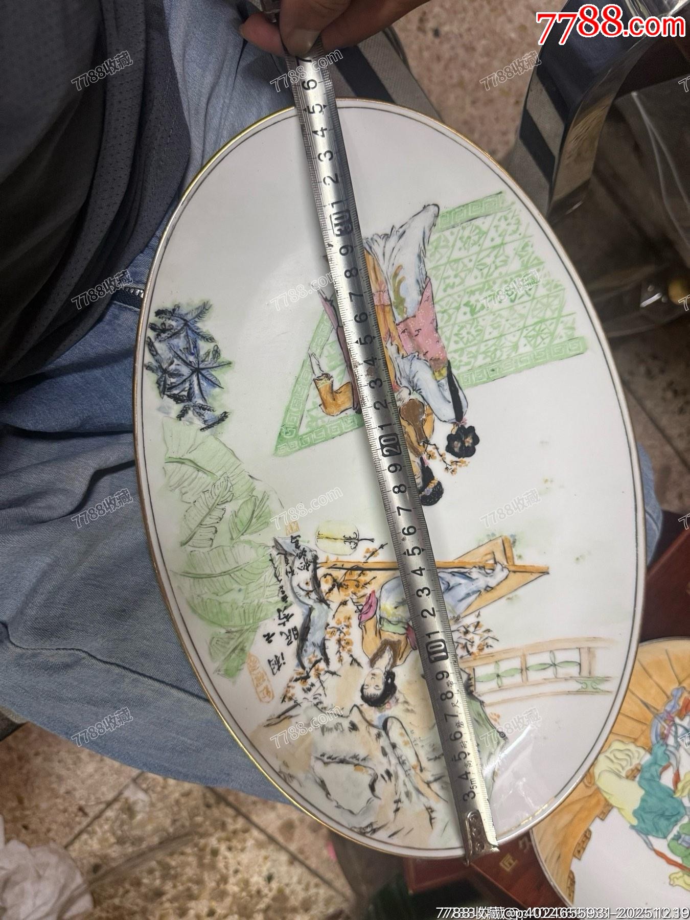 七十年代的老楓溪彩繪仕女人物觀賞盤，完整，純手繪，如圖所見發(fā)貨_價格39元_第5張_