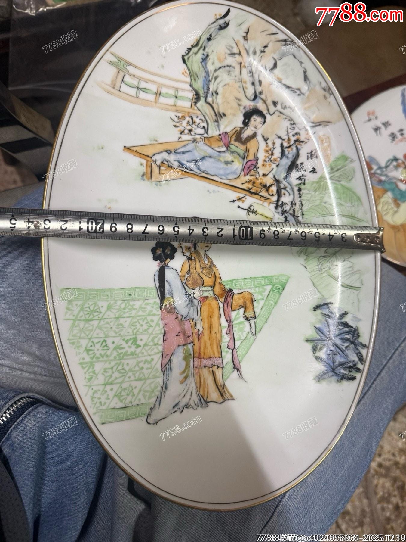 七十年代的老楓溪彩繪仕女人物觀賞盤，完整，純手繪，如圖所見發(fā)貨_價格39元_第6張_