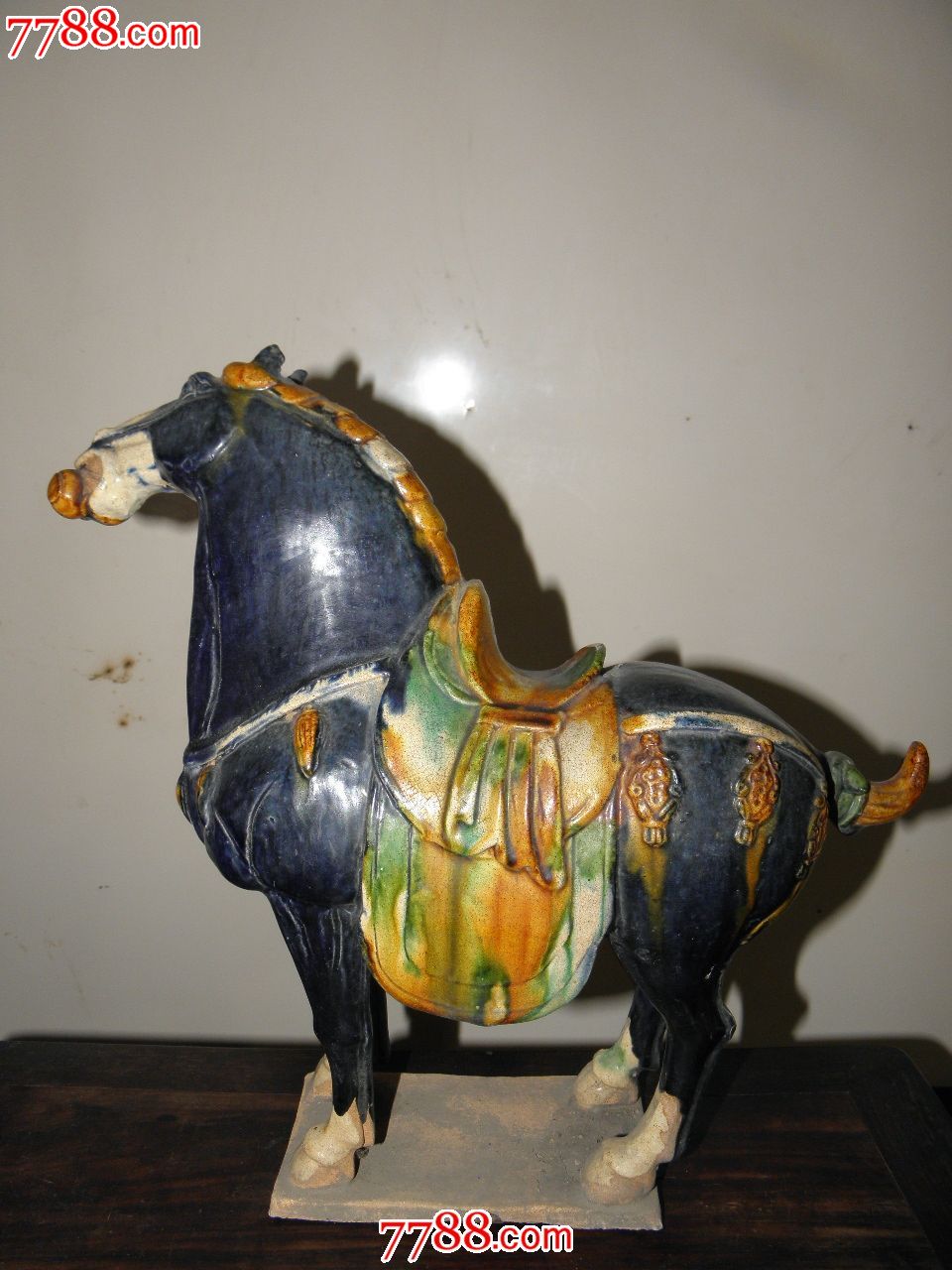 唐三彩蓝釉马(非卖品)(莫点)
