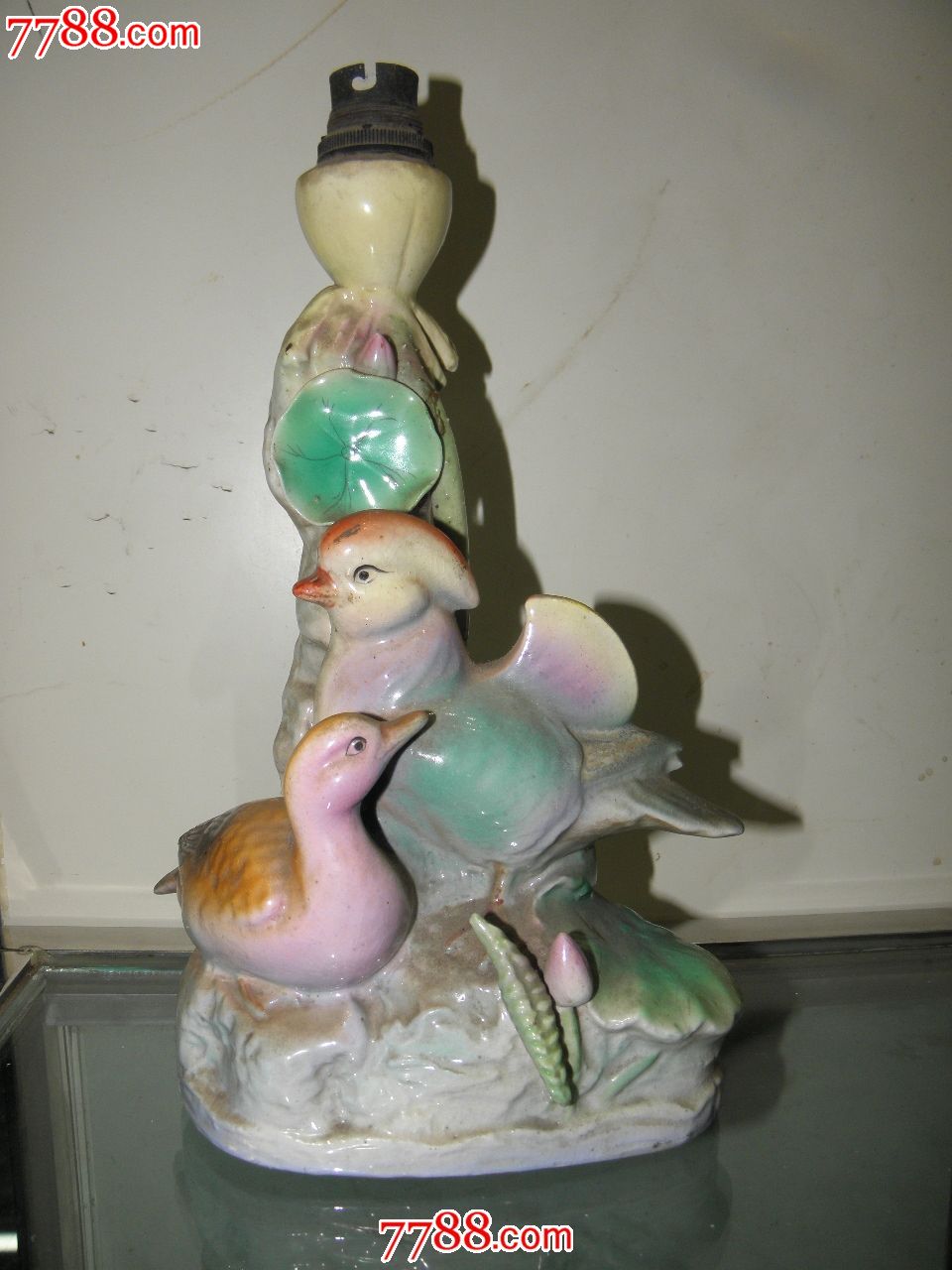 早期(50,60年代)鸳鸯瓷塑台灯