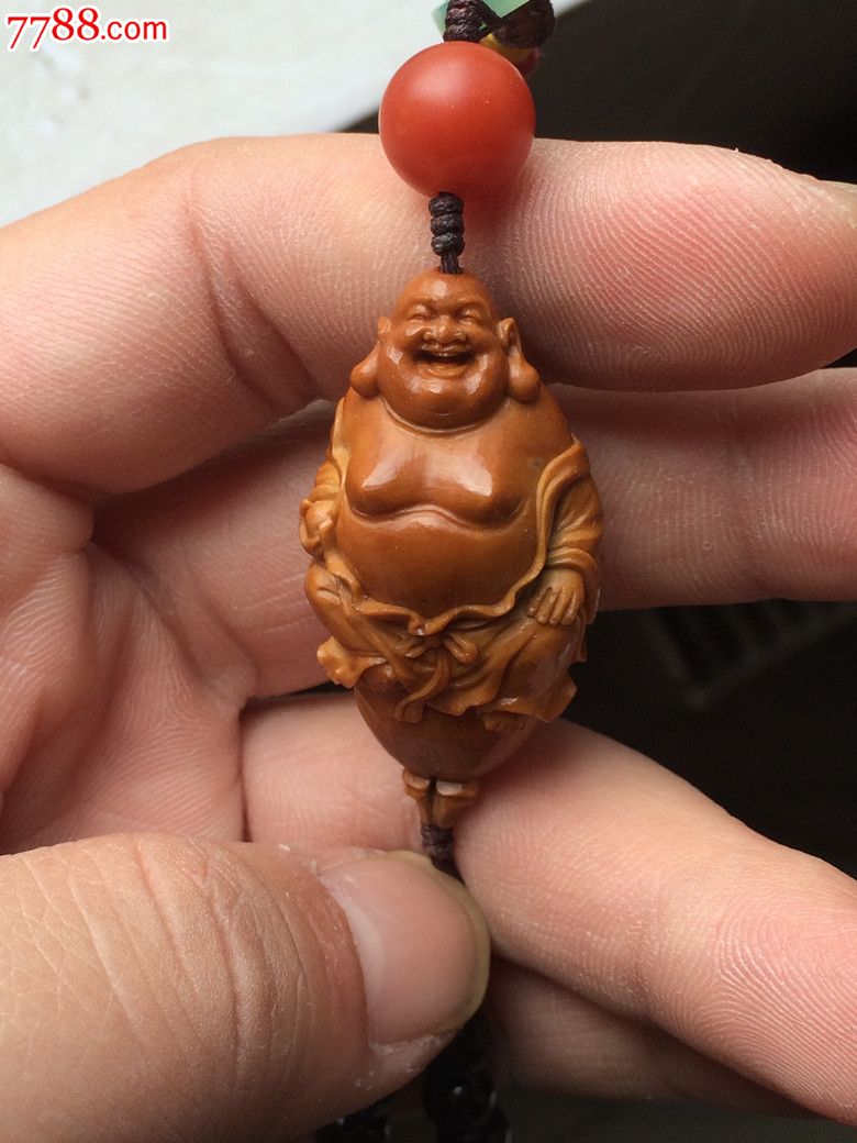 苏工精品大核雕《弥勒》.配保山南红.