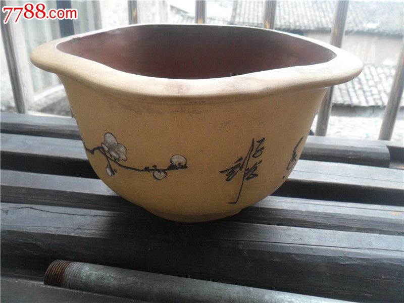子云刻五角花口盆-价格:460元-au10424830-紫砂盆-拍卖-7788收藏