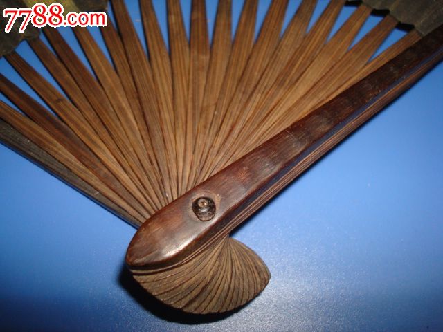 包浆红润的民国老折扇,扇骨漂亮【长23公分】