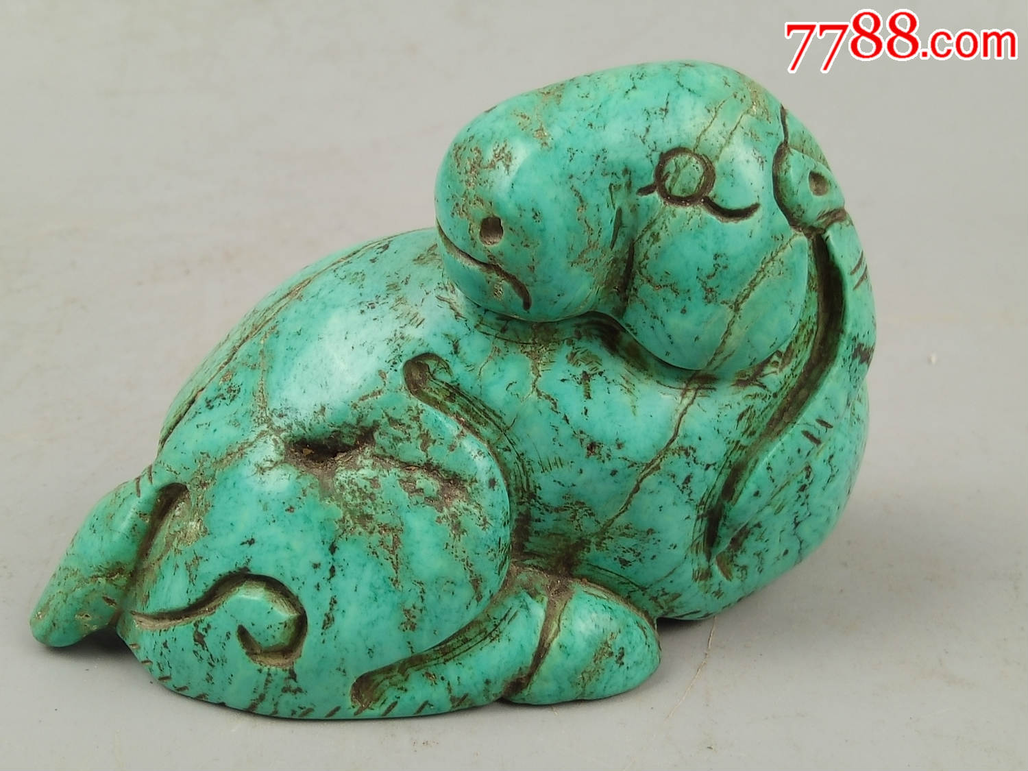 出土宋代绿松石古兽把件
