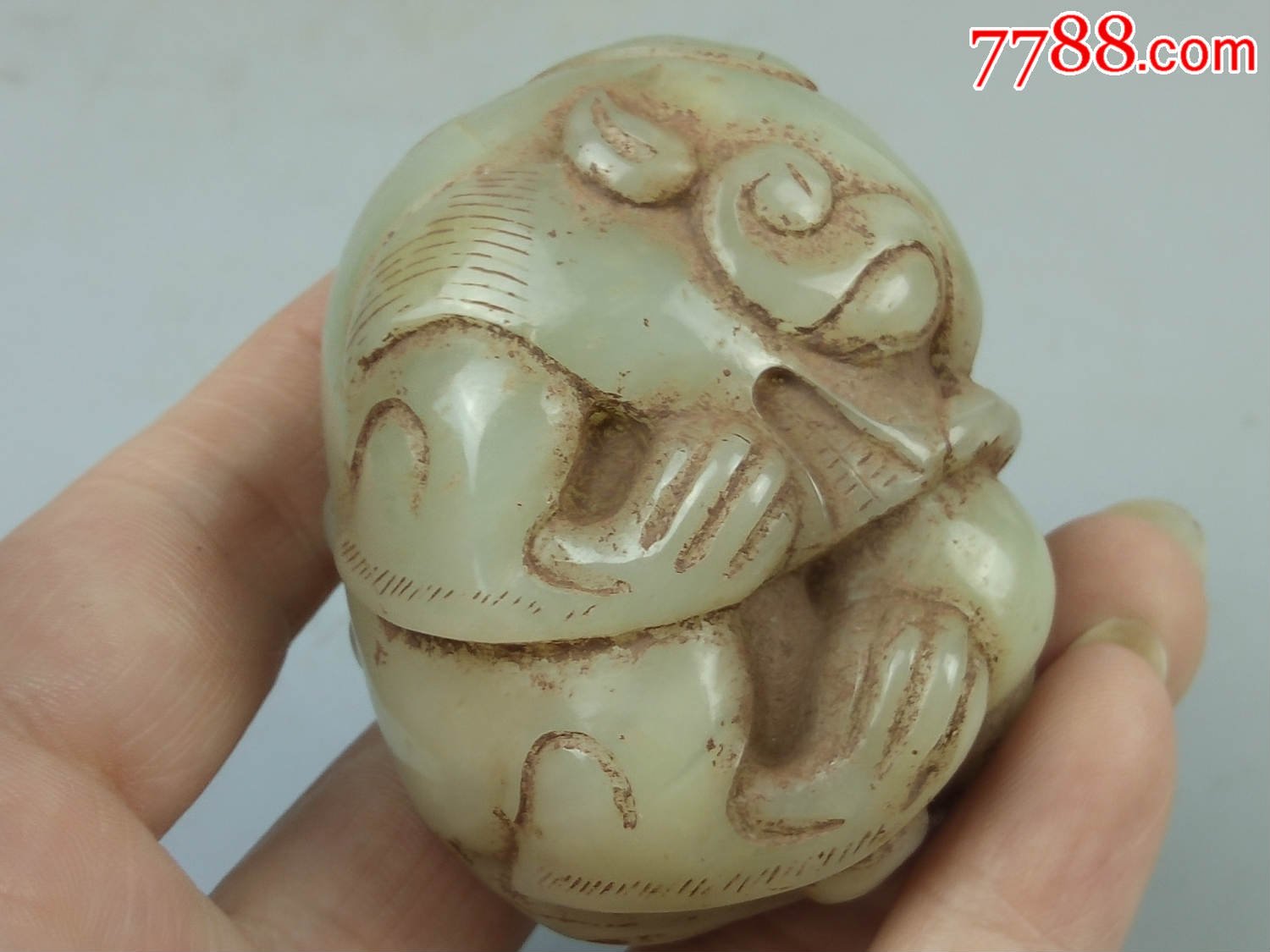 出土宋代古兽把件,和田玉_第1张_七七八八和田玉收藏