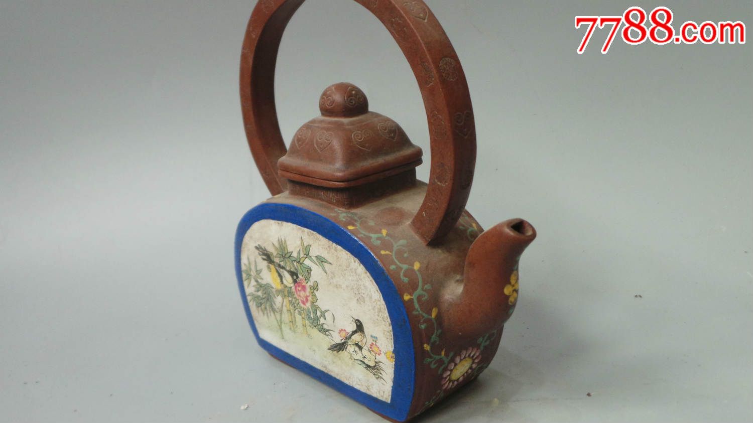 清代时大彬制--珐琅彩紫砂壶