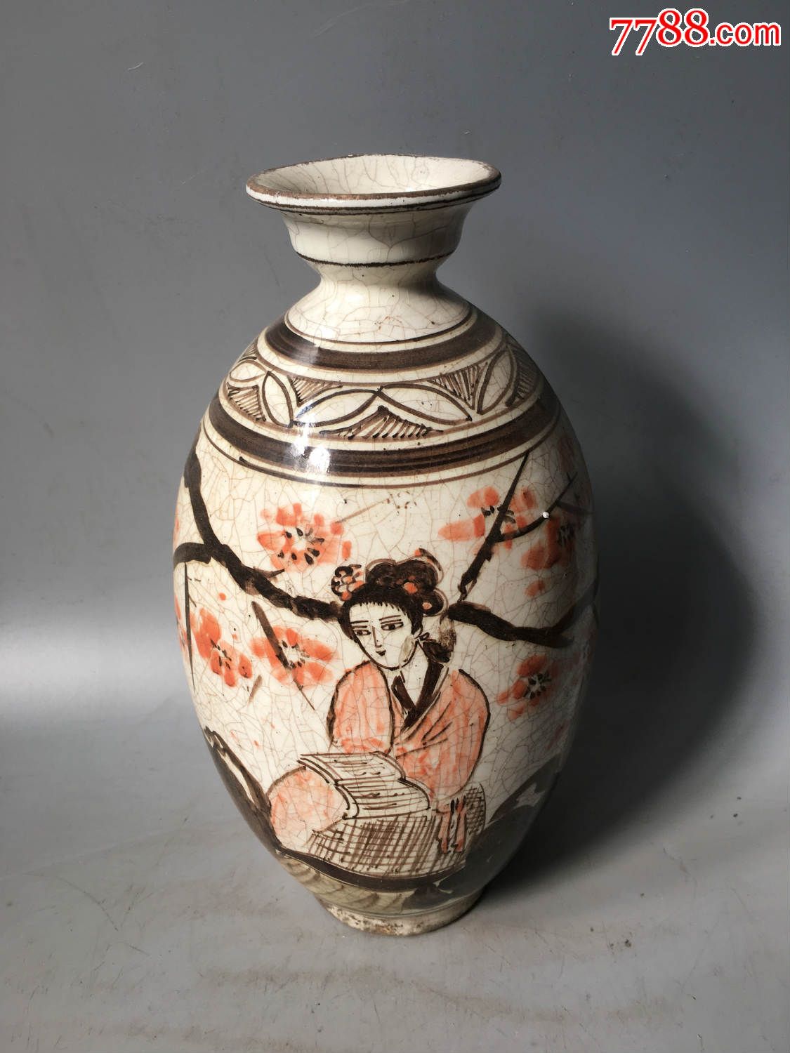 宋代磁州窑人物瓶