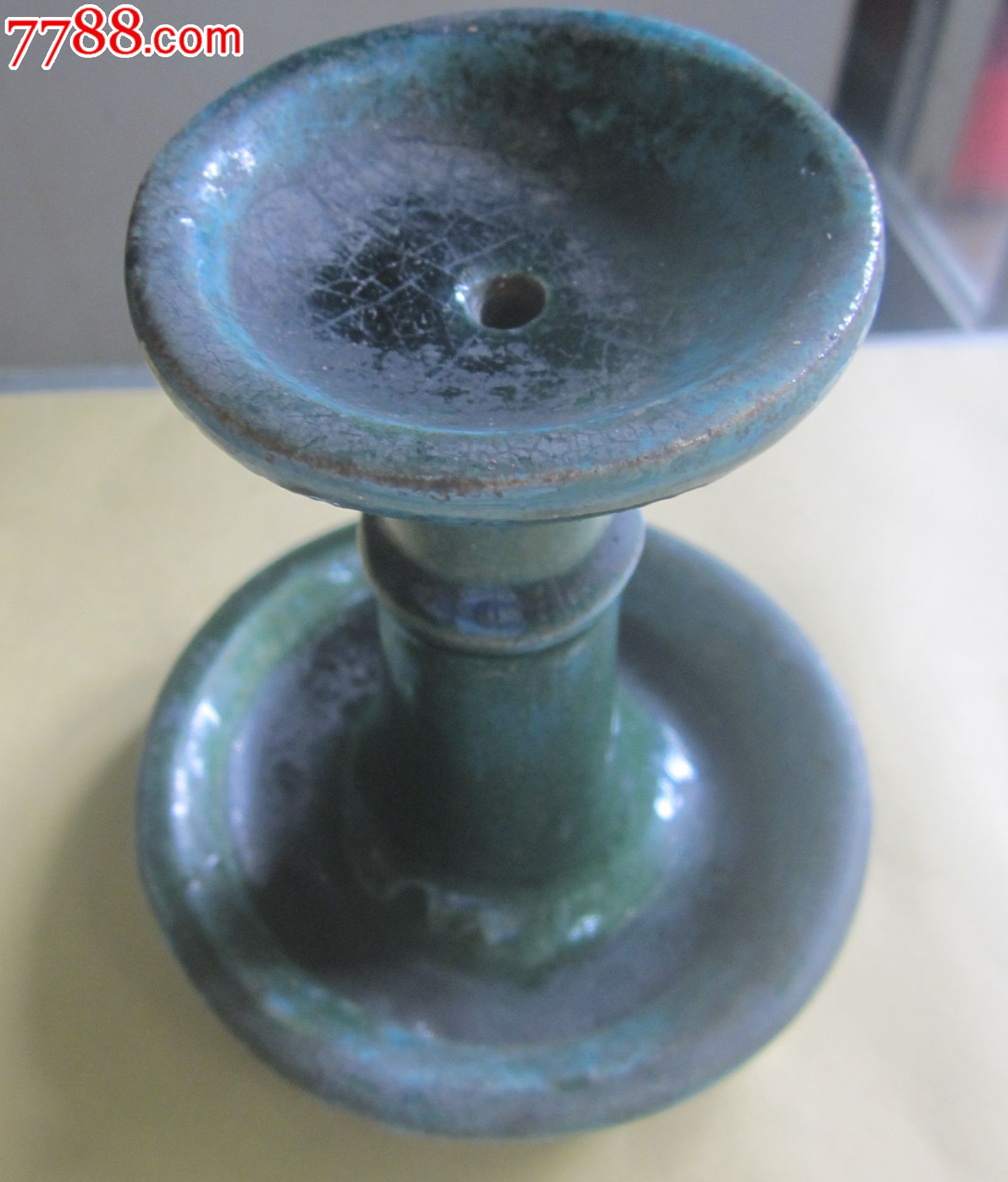 清或民国石湾窑绿釉灯盏3