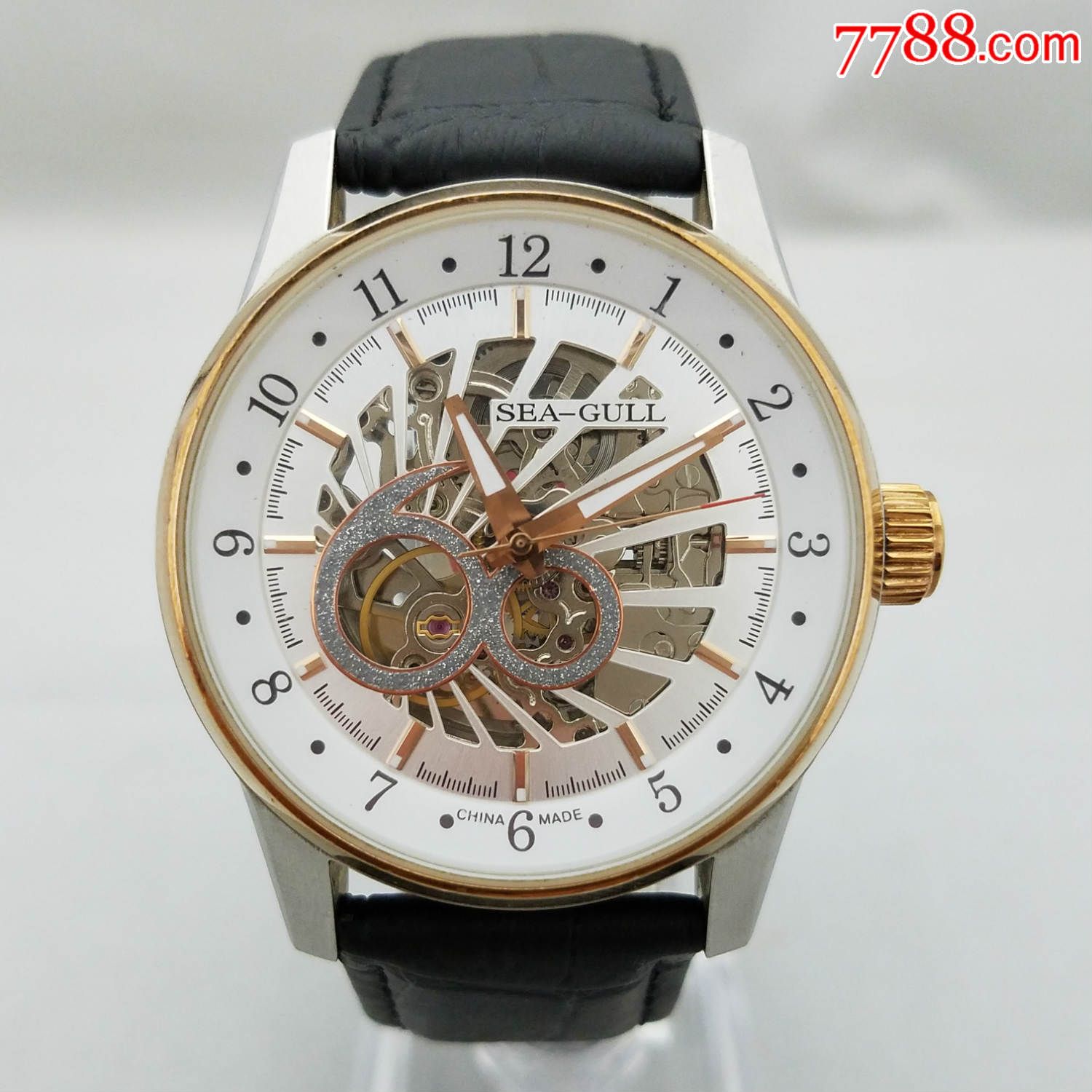 【中华人民共和国诞辰60周年纪念款】sea-gull海鸥镂空自动机械男表