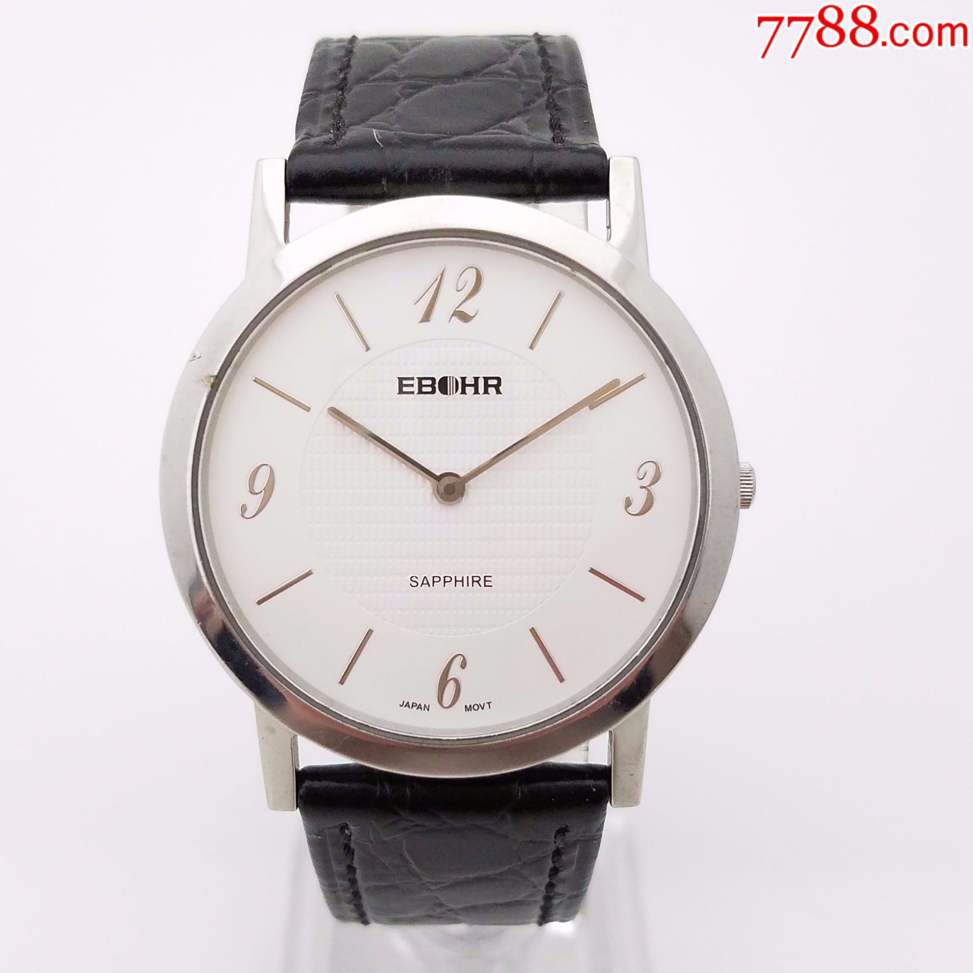 陆毅代言:ebohr依波石英男表【优雅半数字半条钉刻度】【蓝宝石水晶