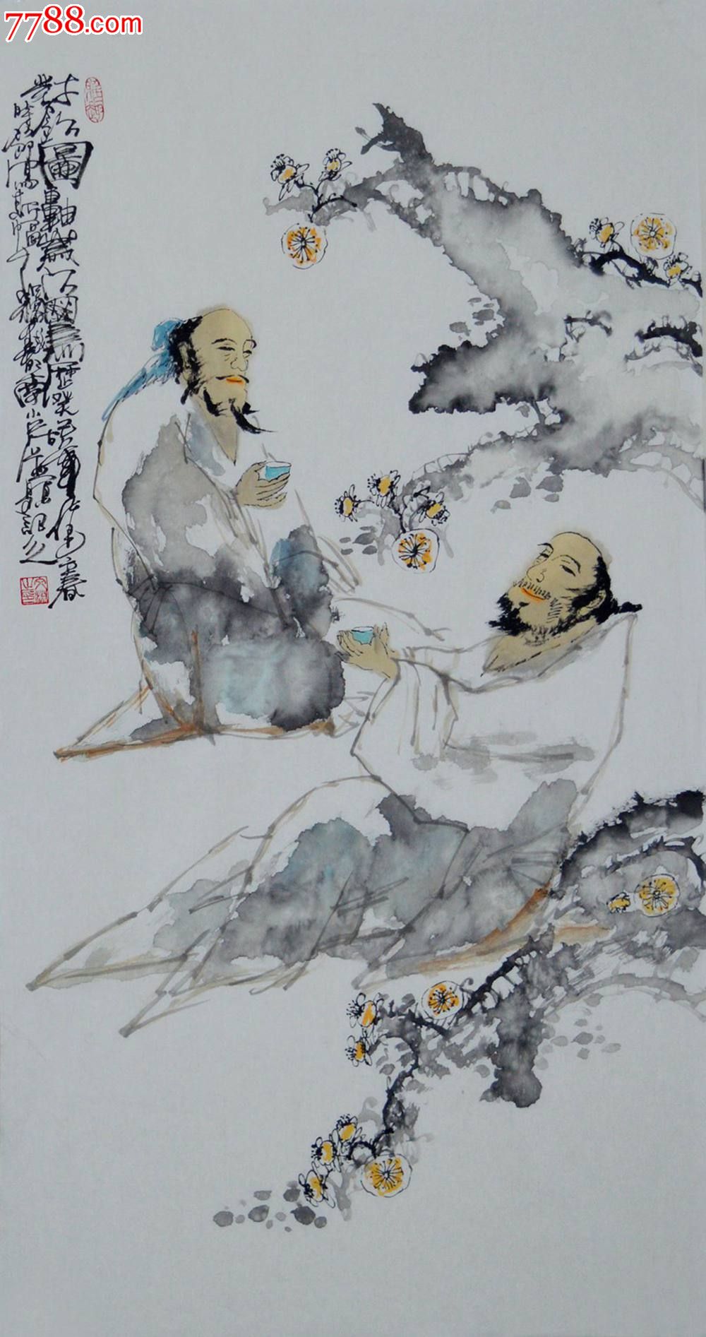 三尺整张高士人物画作品
