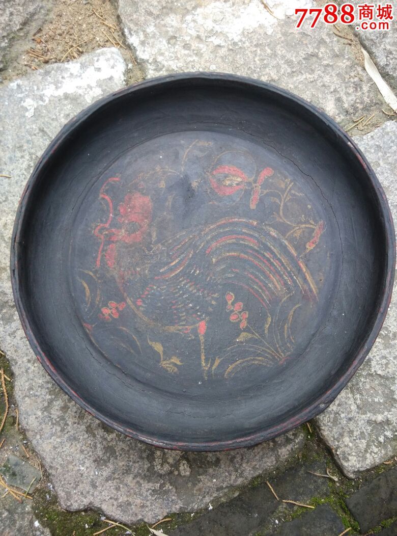 老漆器果盘一对