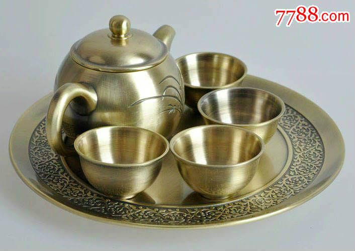 古玩铜雕铜器茶具酒具家居套装套装六件套摆件收藏