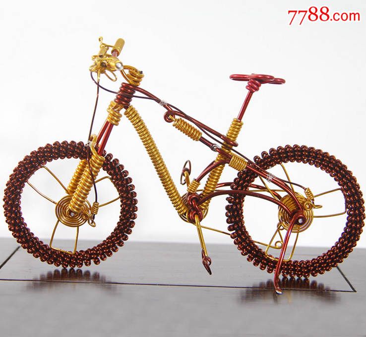 手工单车漆包线铝线工艺品santacruz软尾自行车_ma125956_车模/模型